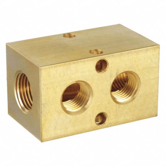 PNEUMADYNE INC, Brass, 2 Inlets, Manifold 2KHN8M202502BRS Grainger