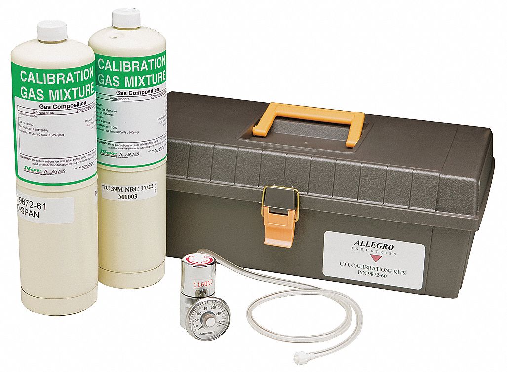 CARBON MONOXIDE CALIBRATION KIT, PLASTIC, 15 X 8 X 5½ IN, FOR USE WITH SAR