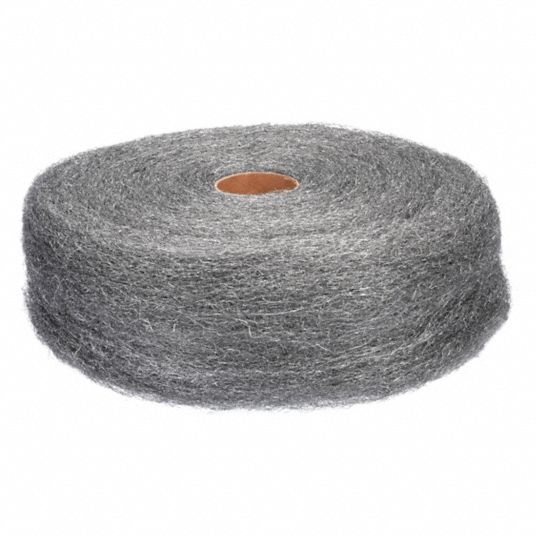 APPROVED VENDOR Stainless Steel Wool Reel: 4 3/8 in W x 88 ft L, # 2,  Medium Coarse