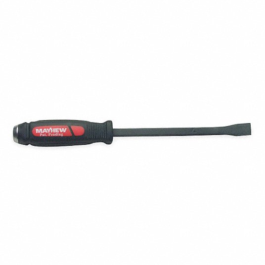 Screwdriver Handle Pry Bar: Chisel End, 12 in Overall Lg, 1/2 in Bar Wd, 1 1/2 in End Wd, T No