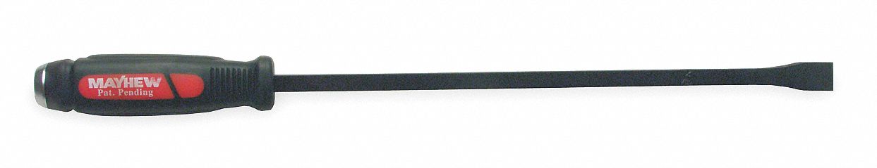 Screwdriver Handle Pry Bar: Chisel End, 17 in Overall Lg, 3/8 in Bar Wd, 1 1/2 in End Wd, T No