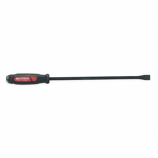 Screwdriver Handle Pry Bar: Chisel End, 17 in Overall Lg, 3/8 in Bar Wd, 1 1/2 in End Wd, T No