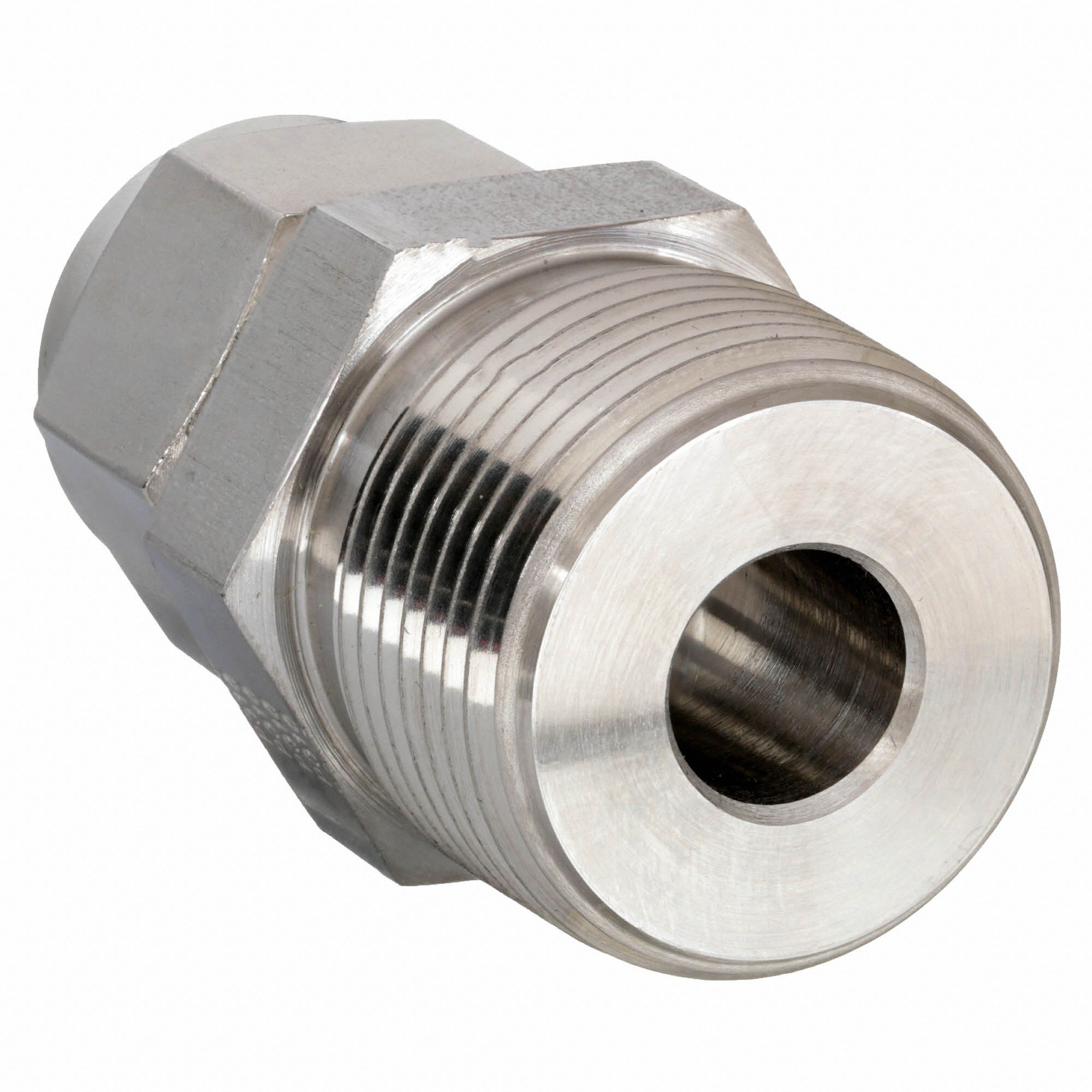 NEW -8 Male JIC x 1/2" Male NPT Straight Adapter 316 Stainless Steel 