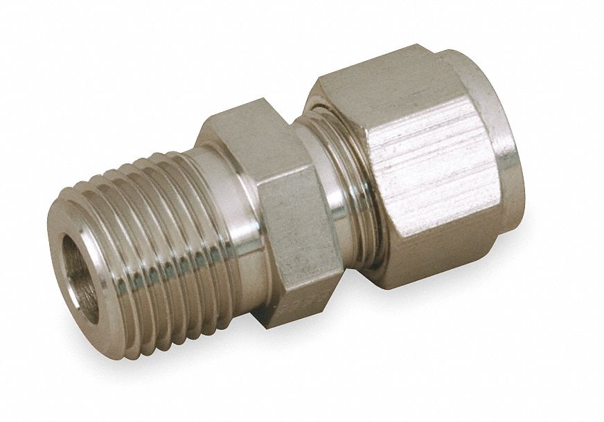 Parker Male Connector 3 4 In Tube Size 1 2 In Pipe Size Pipe Fitting Metal 1 1 16 In Hex Size 2kkx3 12msc8n 316 Grainger