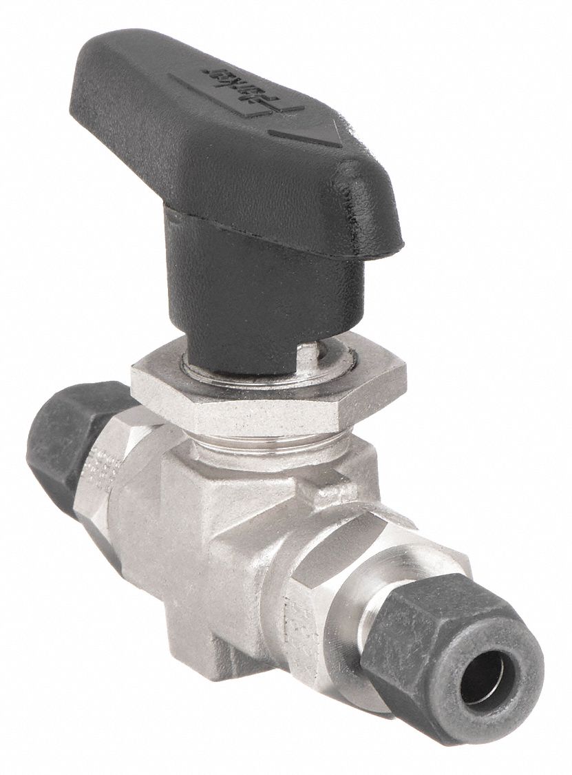 Manual Two-Way Ball Valve: 1/4 in, 316 Stainless Steel, Straight, Sweat x Sweat, Three-Piece
