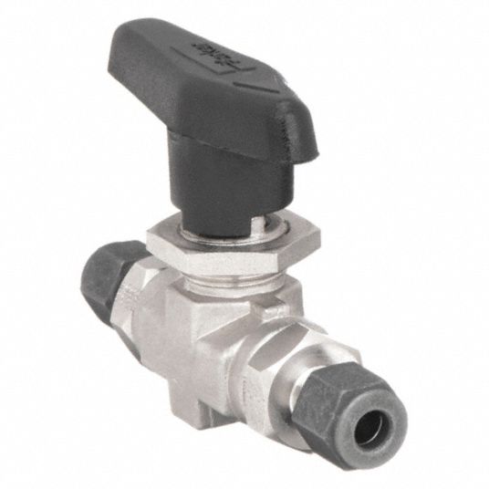 PARKER, 1/4 in, 316 Stainless Steel, Manual Two-Way Ball Valve - 2KKZ8 ...