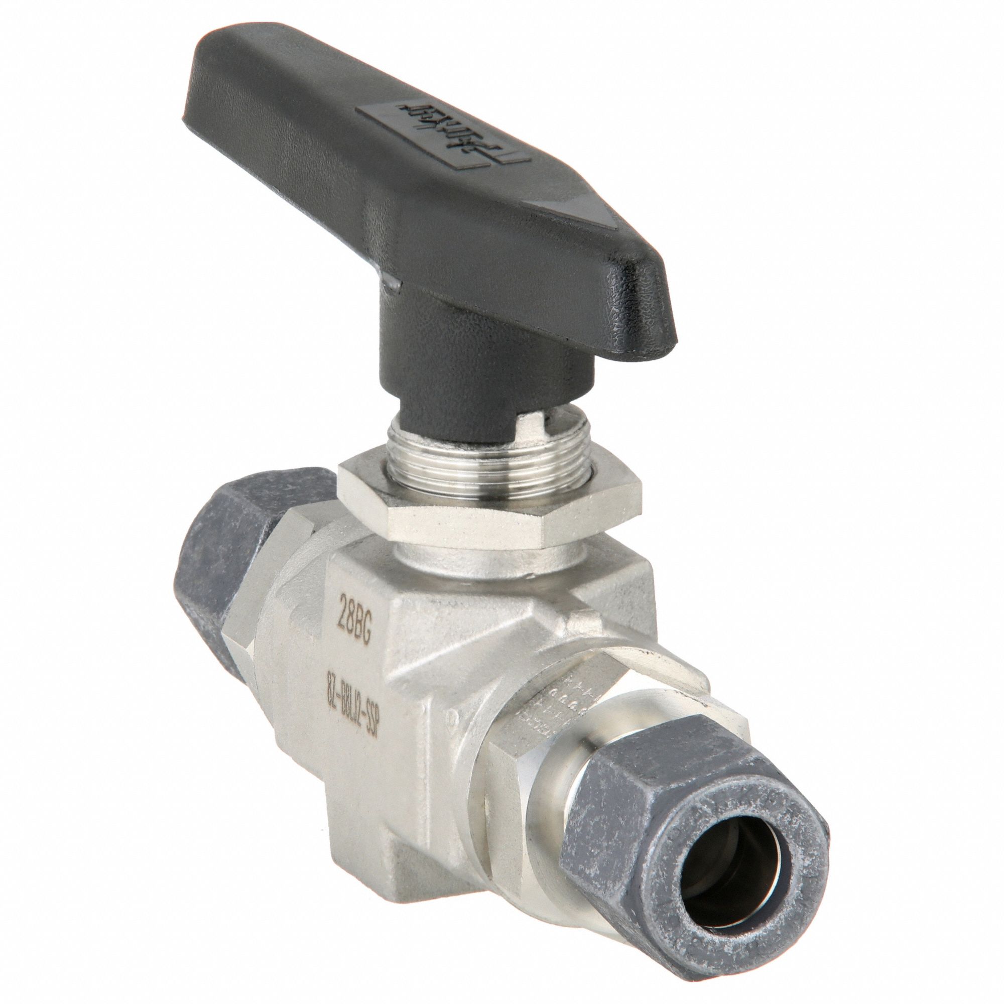 Manual Two-Way Ball Valve: 1/2 in, 316 Stainless Steel, Straight, Sweat x Sweat, Three-Piece