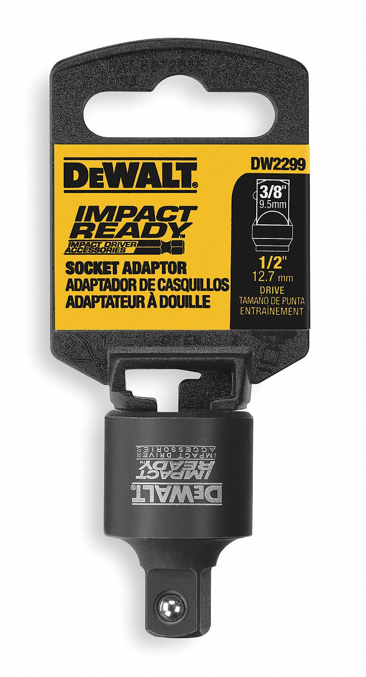Dewalt Socket Adapter Black Oxide Locking Yes Output Drive Male Square 3 8 In 2klr3 Dw2299 Grainger