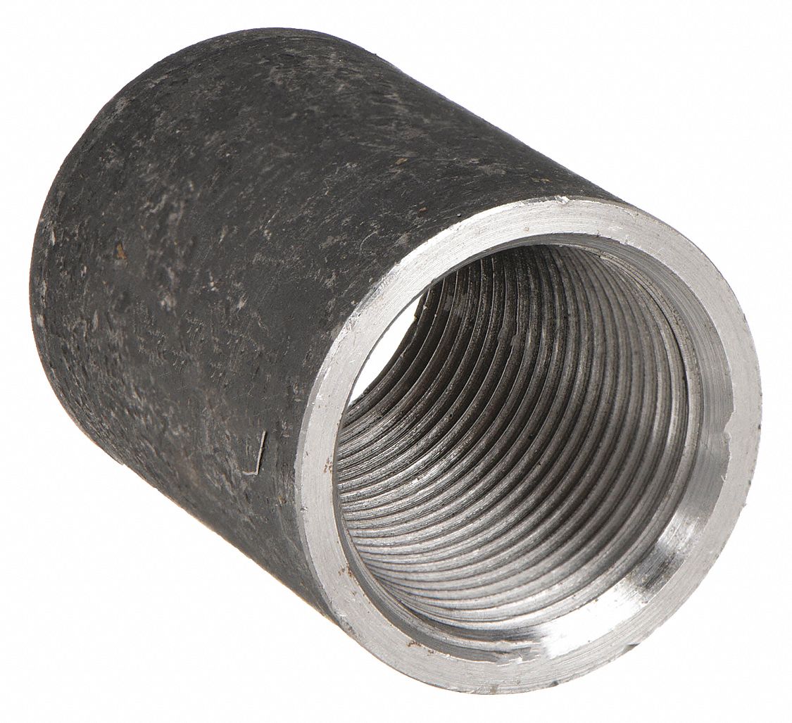 MERCHANT COUPLING: STEEL, ½ IN X ½ IN FITTING, FEMALE NPSC X FEMALE NPSC, 1½ IN L