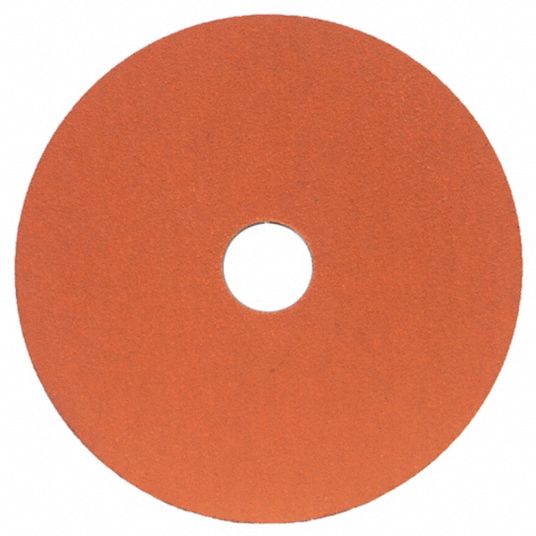 VSM 149141 Resin Fiber Disc, Bright Red, Coarse Grade, Fiber Backing, Ceramic, 36 Grit, 5" X 7/8" Arbor Hole, Pack Of 50