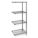 WIRE SHELVING UNIT, ADD-ON, 48 IN X 18 IN, 63 IN OVERALL H, 4 SHELVES, SPLIT SLEEVE