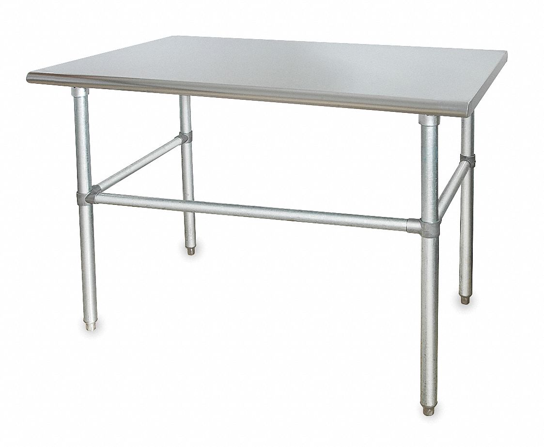 GRAINGER APPROVED Fixed Height Work Table, Stainless Steel ...