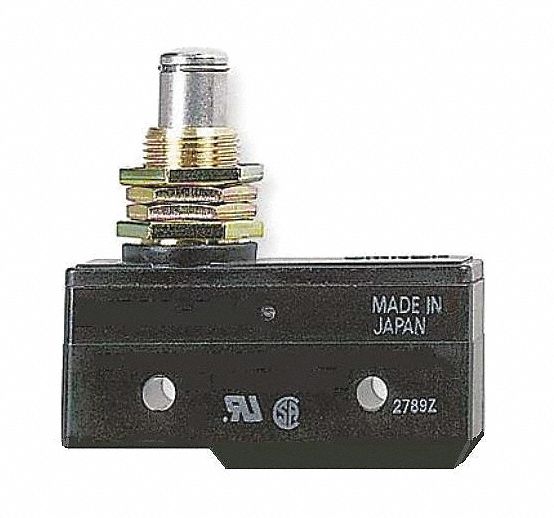 Snap Action Switch: Plunger Actuator, 1NO/1NC, Solder