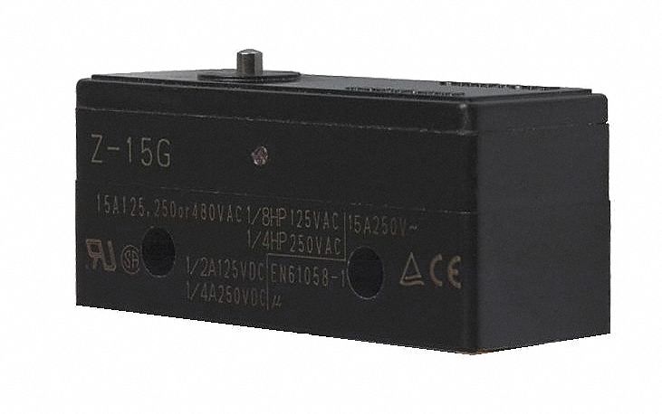 Snap Action Switch: Pin Plunger Actuator, 1NO/1NC, Solder