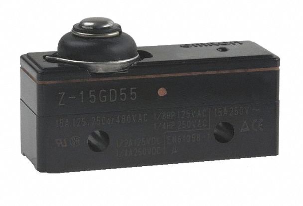 Snap Action Switch: Plunger Actuator, 1NO/1NC, Solder