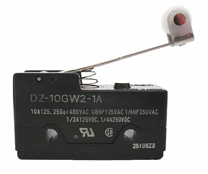 Snap Action Switch: Hinge Roller Lever Actuator, 3NO/3NC, Solder