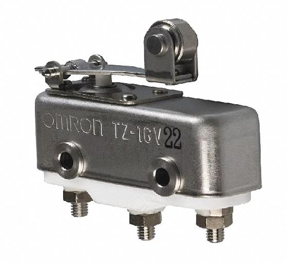 Snap Action Switch: Hinge Roller Lever Actuator, 1NO/1NC, Screw