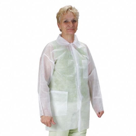 Disposable Lab Coat TST PP Velcro White 4XL (100 Units)