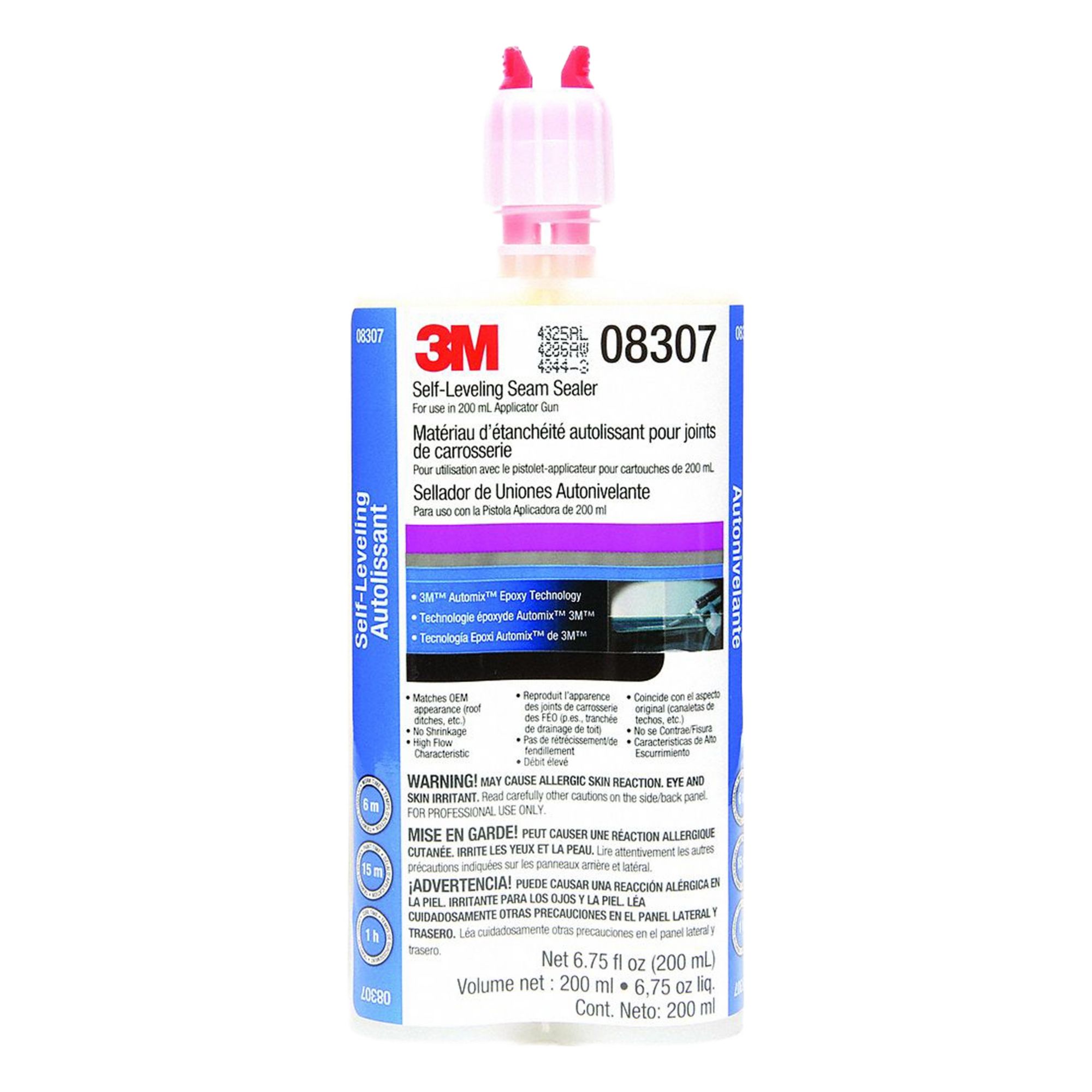 Seam Sealer: Epoxy, Yellow, Metal, 8 min Working Time, 30 min Full Cure Time, Dual-Cartridge