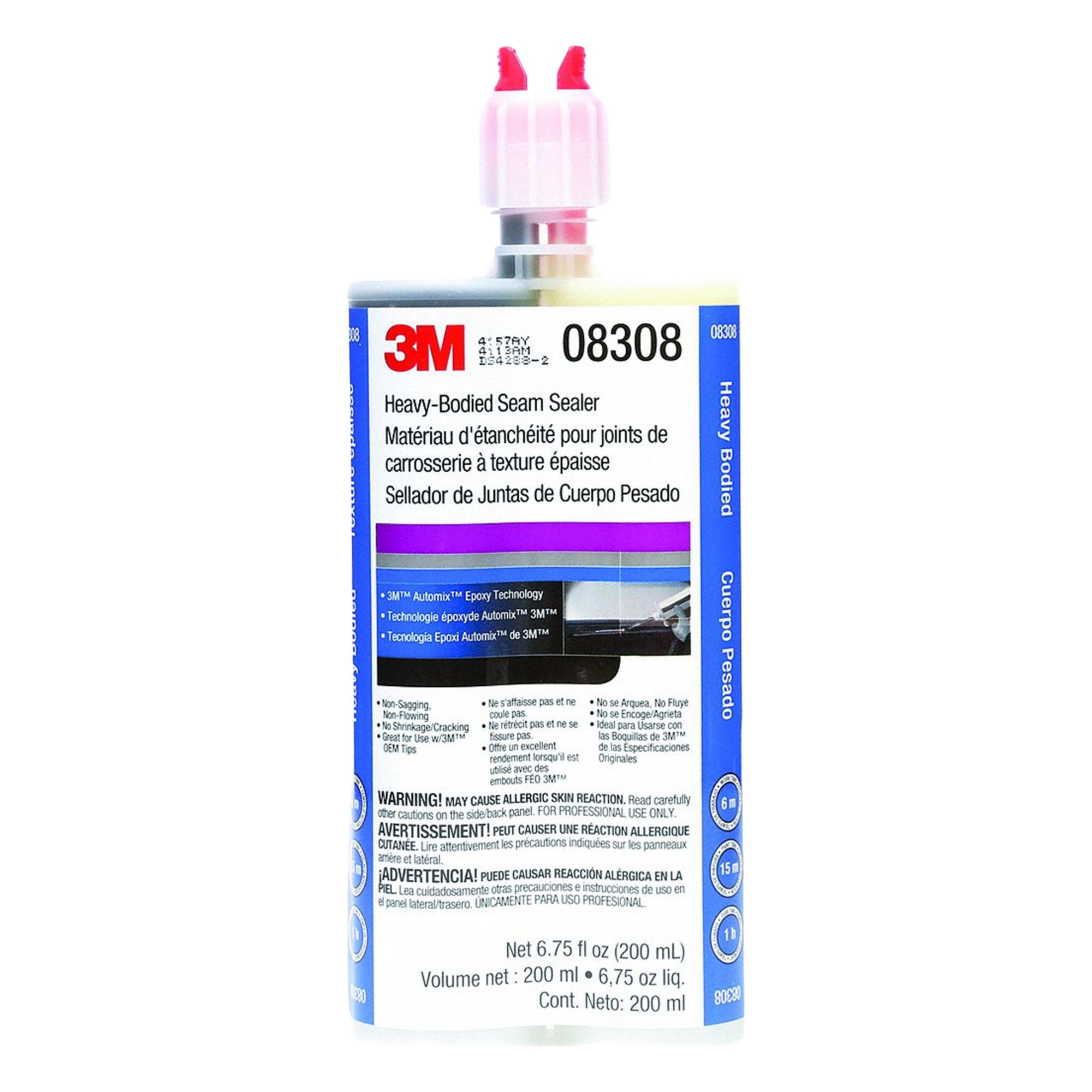 Seam Sealer: Epoxy, Black, Metal, 6 min Working Time, 30 min Full Cure Time, Dual-Cartridge