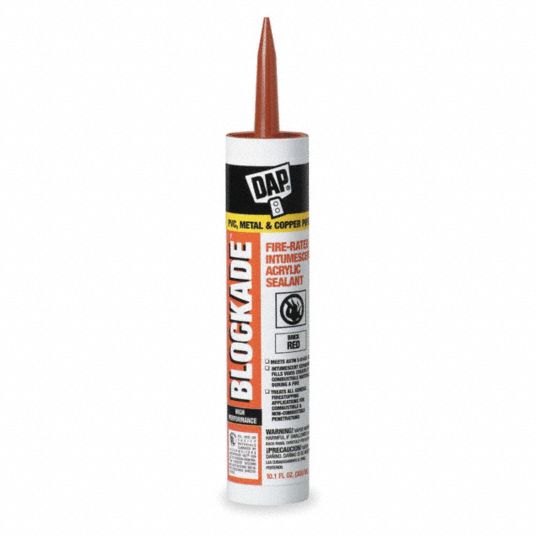 DAP Red Intumescent Caulk, Acrylic, 10.1 oz Cartridge 2KVH718858
