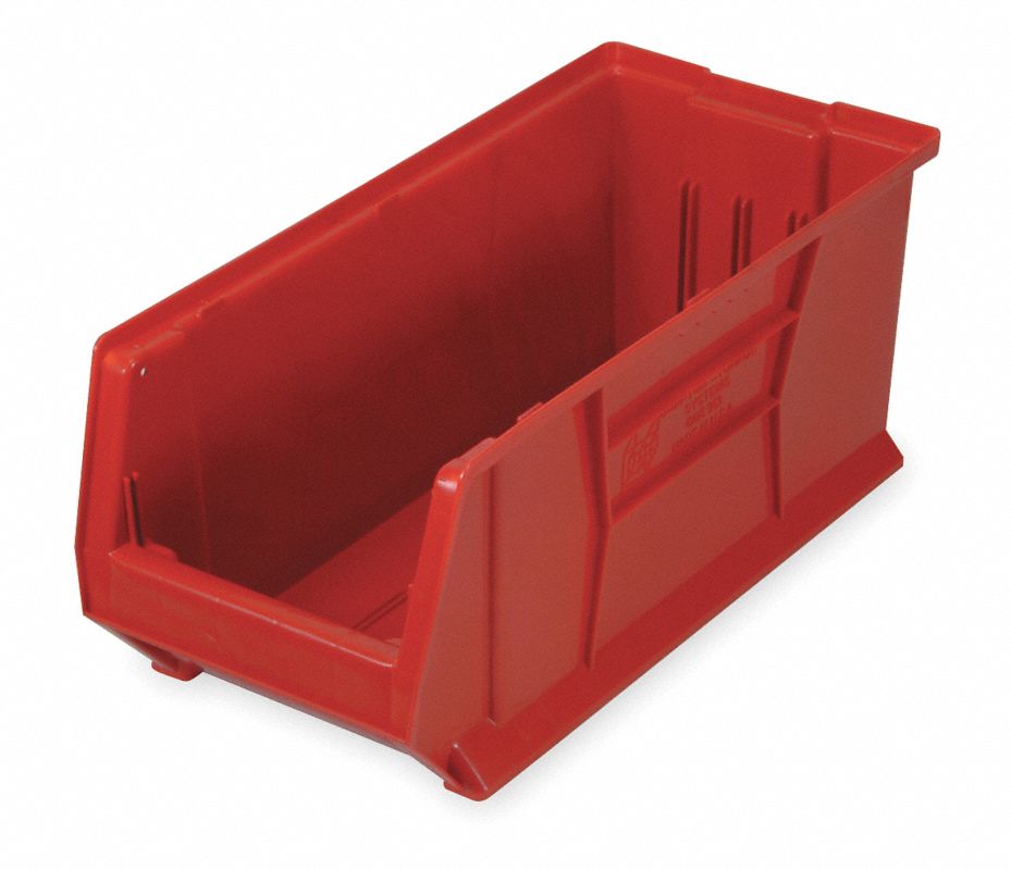 QUANTUM STORAGE SYSTEMS Contenedor, Color Rojo, Altura Exterior 10" x