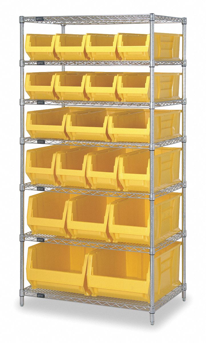 QUANTUM STORAGE SYSTEMS, 36 in x 24 in x 74 in, 1 Sided, Bin Shelving