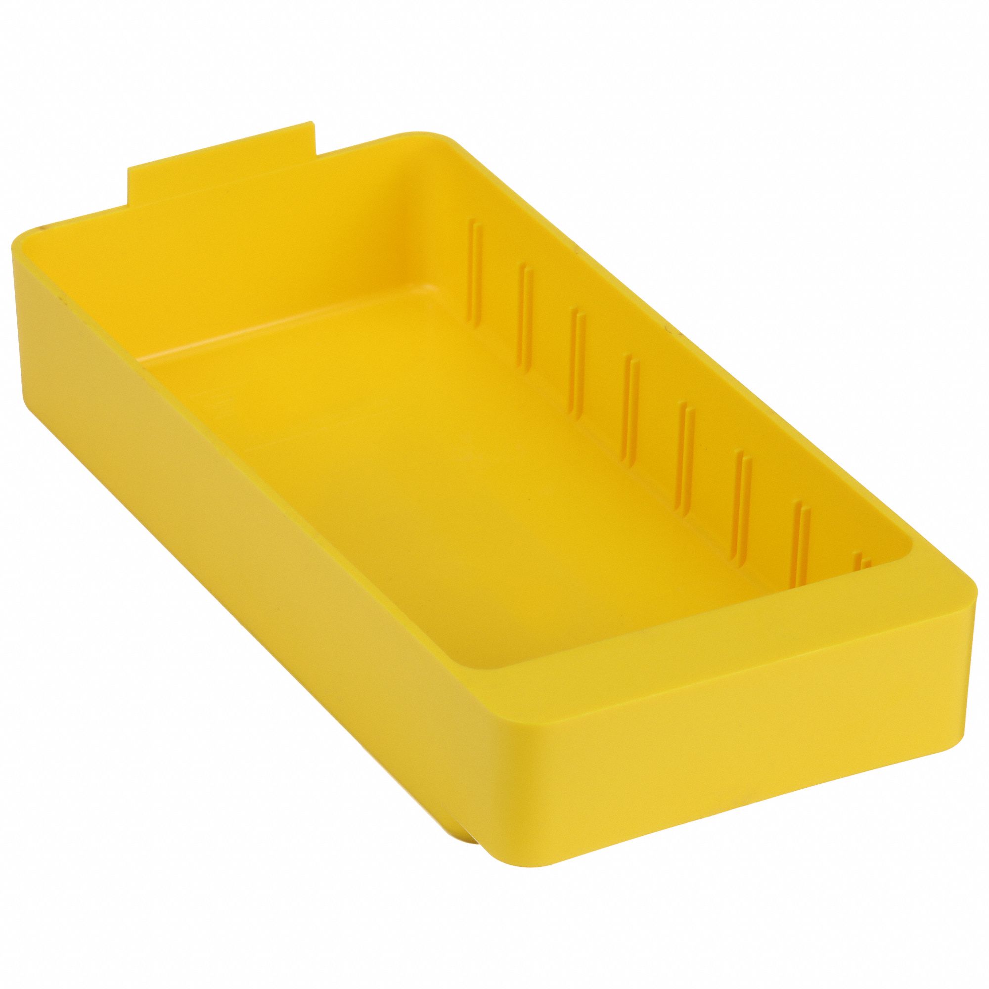 Drawer Bin: 11 5/8 in Overall Lg, 5 5/8 in x 2 1/8 in, Yellow, 0 Dividers