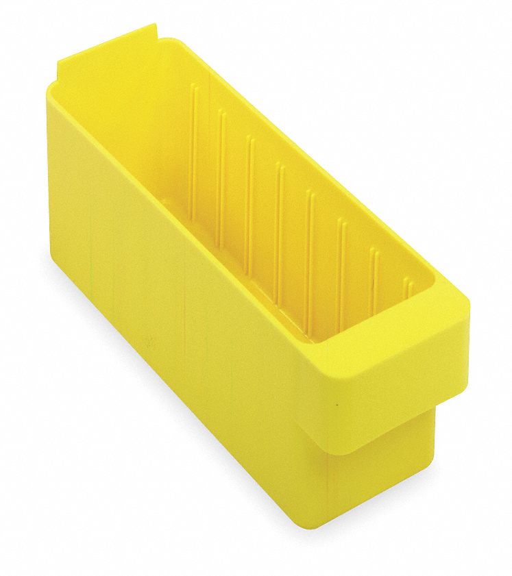 Drawer Bin: 11 5/8 in Overall Lg, 3 3/4 in x 4 5/8 in, Yellow, 0 Dividers