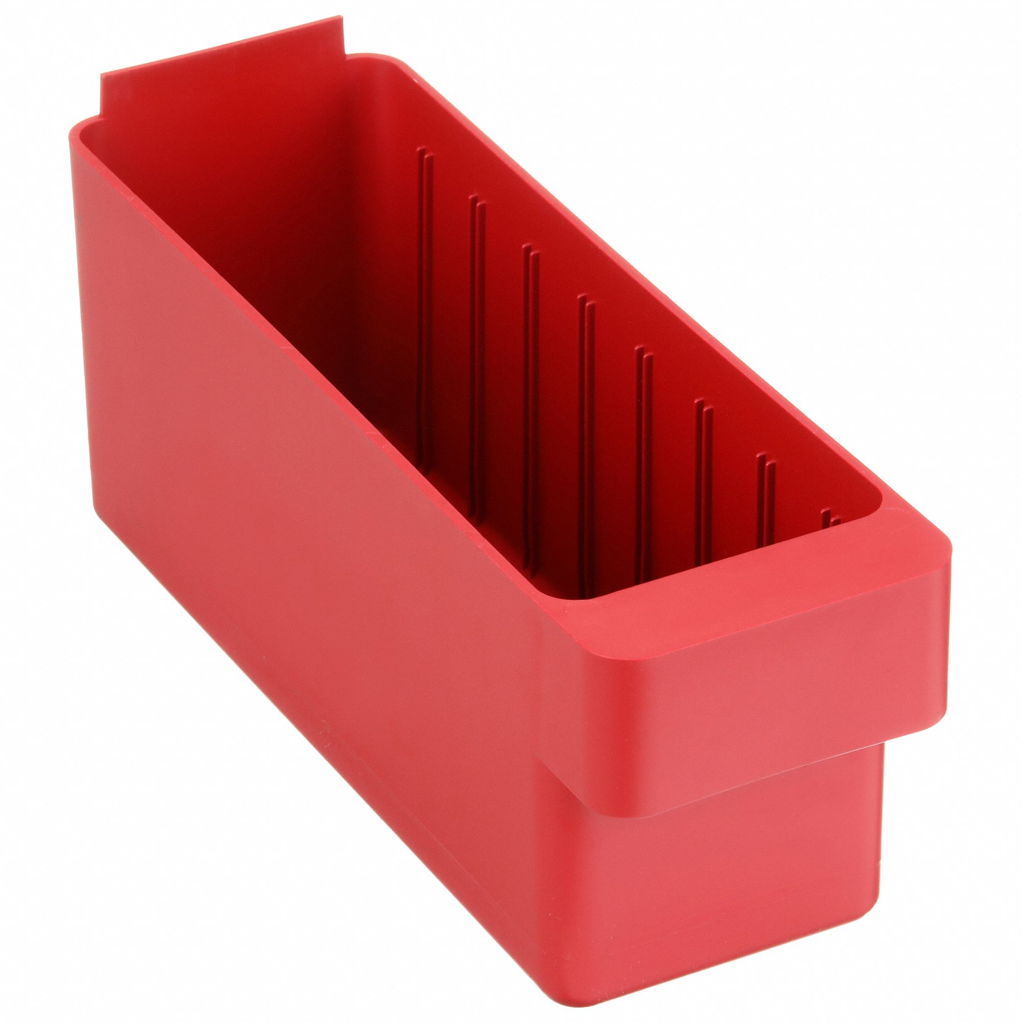 Drawer Bin: 11 5/8 in Overall Lg, 3 3/4 in x 4 5/8 in, Red, 0 Dividers