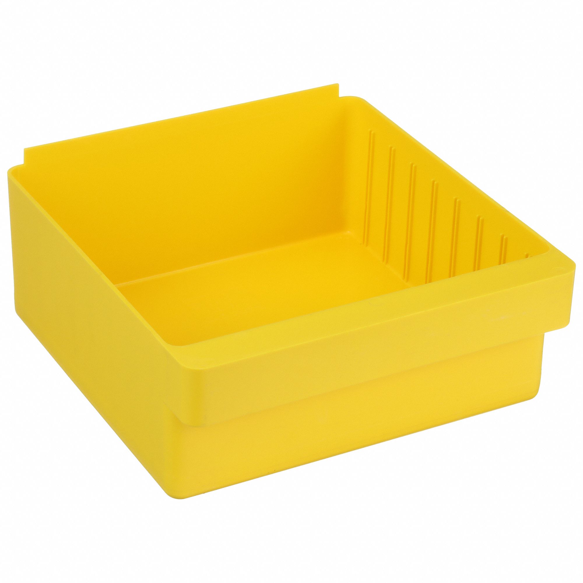 Drawer Bin: 11 5/8 in Overall Lg, 11 1/8 in x 4 5/8 in, Yellow, 0 Dividers