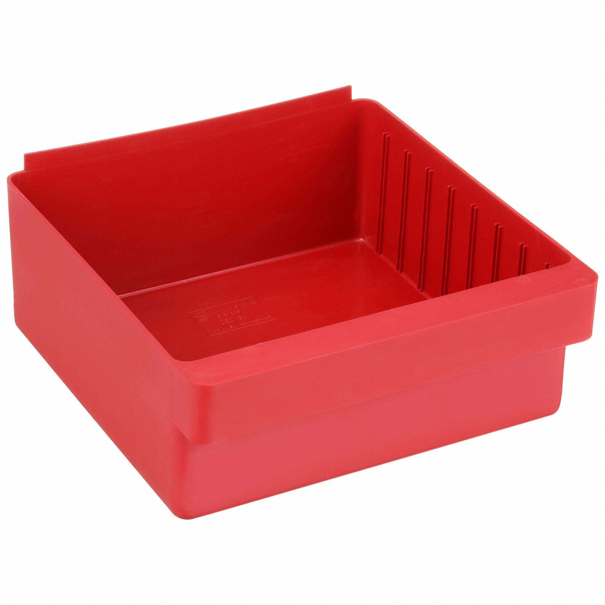 Drawer Bin: 11 5/8 in Overall Lg, 11 1/8 in x 4 5/8 in, Red, 0 Dividers