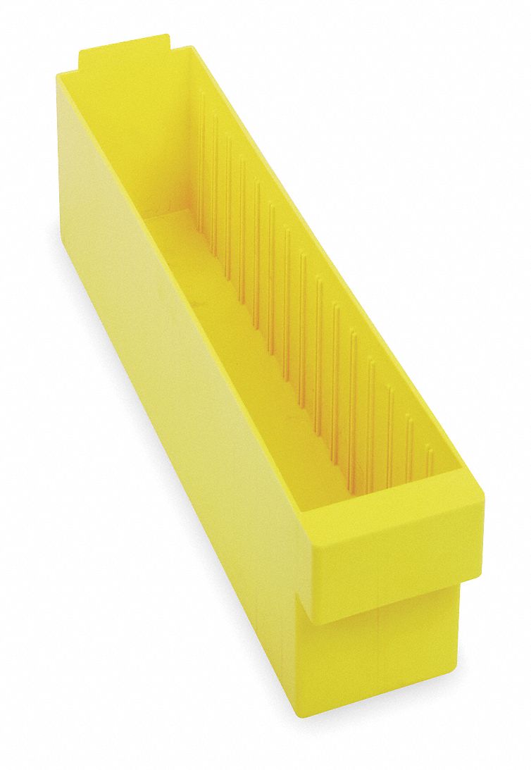 DRAWER BIN,17-5/8X3-3/4X4-5/8 IN,YELLOW