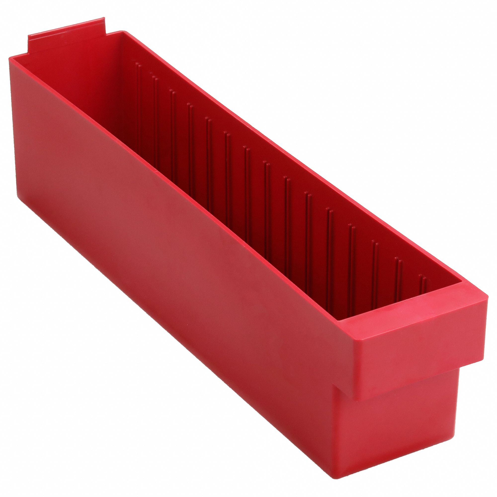 Drawer Bin: 17 5/8 in Overall Lg, 3 3/4 in x 4 5/8 in, Red, 0 Dividers
