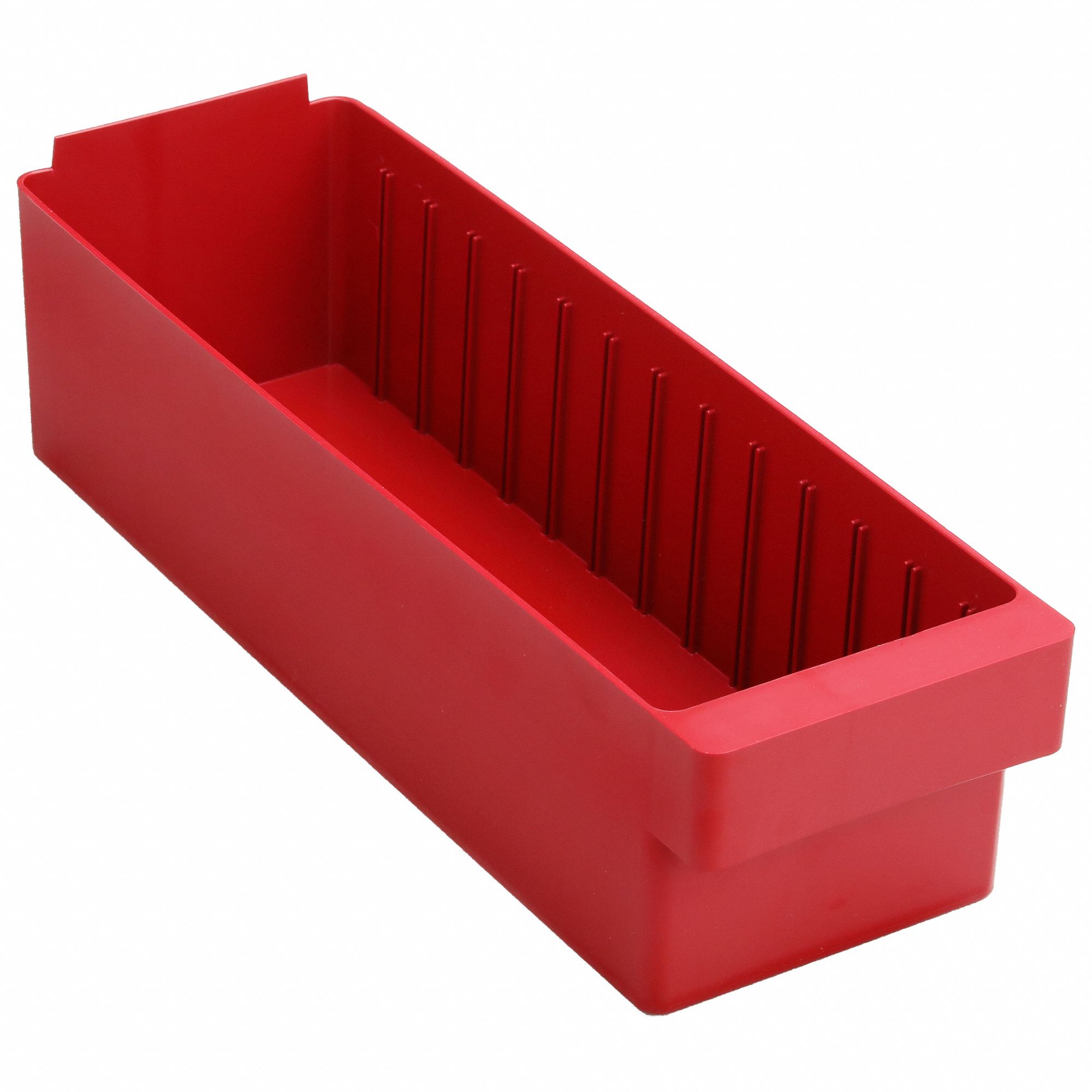 Drawer Bin: 17 3/4 in Overall Lg, 5 5/8 in x 4 5/8 in, Red, 0 Dividers