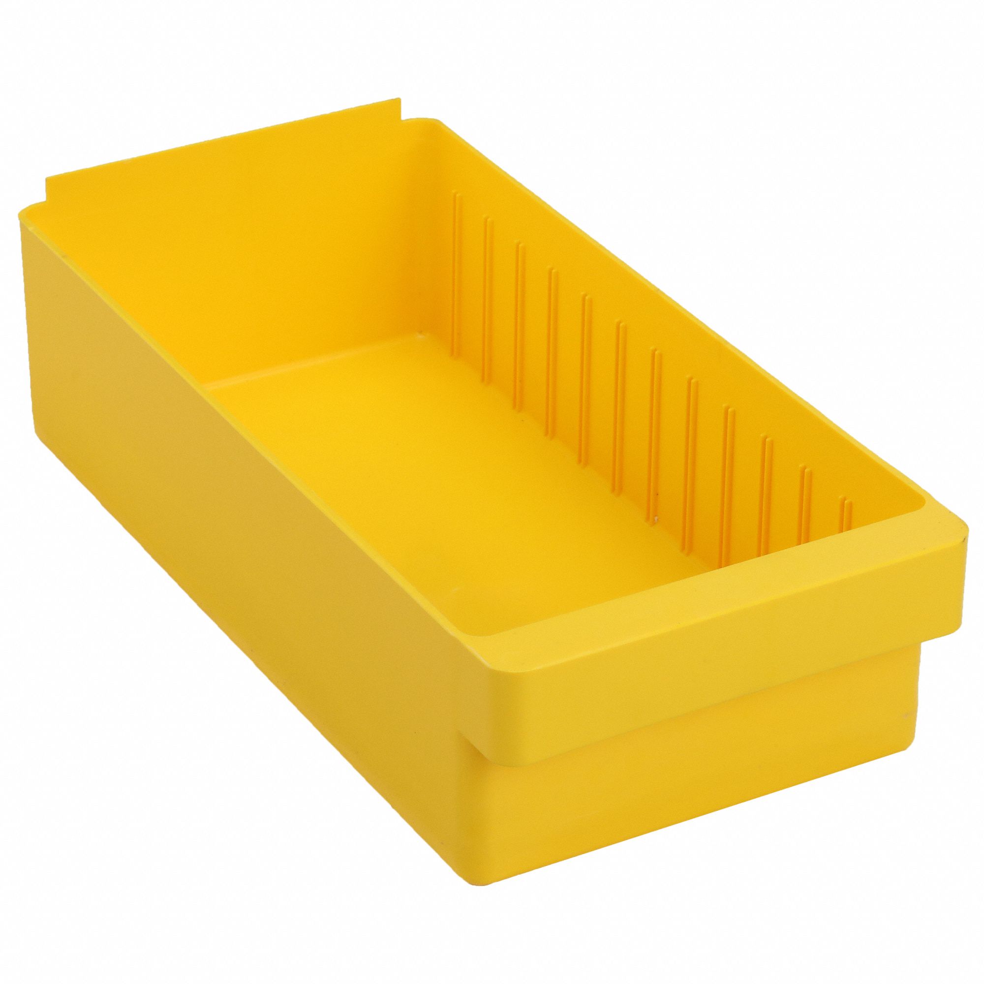 Drawer Bin: 17 5/8 in Overall Lg, 8 3/8 in x 4 5/8 in, Yellow, 0 Dividers