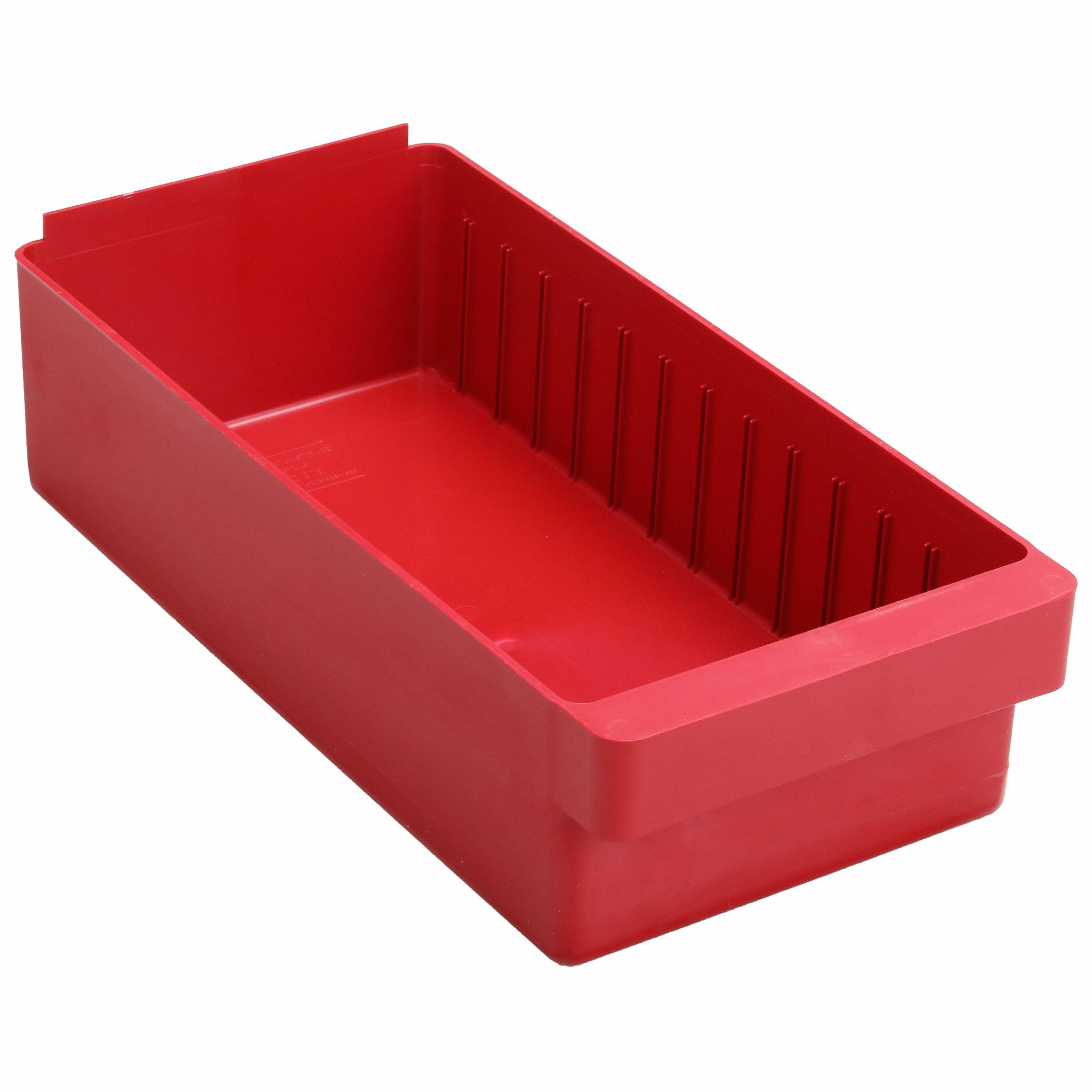 Drawer Bin: 17 5/8 in Overall Lg, 8 3/8 in x 4 5/8 in, Red, 0 Dividers