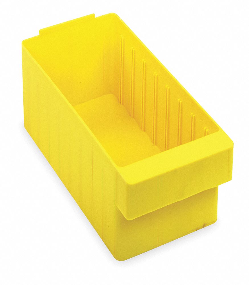 Drawer Bin: 24 in Overall Lg, 5 5/8 in x 4 5/8 in, Yellow, 0 Dividers