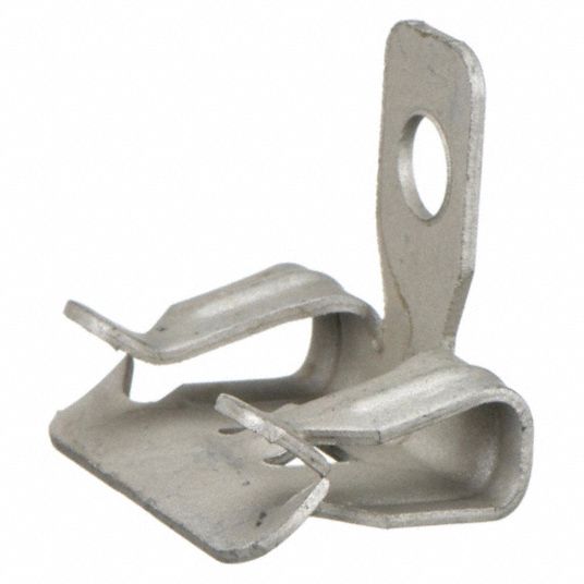 4 J Hook with 90˚ Angle Clip & Hammer on Beam Clamp 9/16” to 3/4” Flange,  360˚