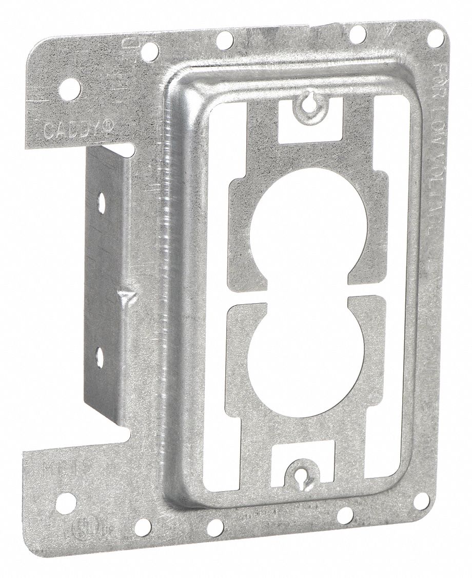 COMMUNICATION MOUNTING BRACKET, LOW-VOLT MOUNTING PLATE, STEEL, SILVER, 4 IN OVERALL W