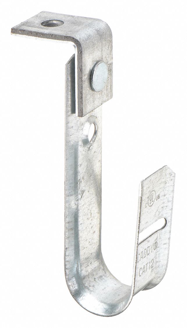 NVENT CADDY J-Hook Angle Bracket: 3/4 in Max. Bundle Dia., 48 lb Max. Load  Capacity, Silver