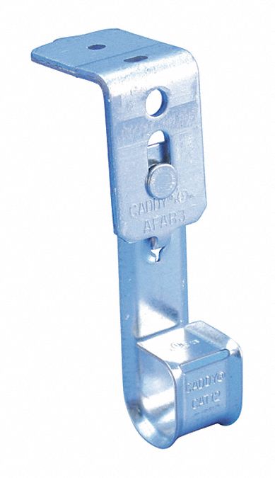 J-Hook Angle Bracket: Screw-On with Locking Latch, 3/4 in Max. Bundle Dia., Silver