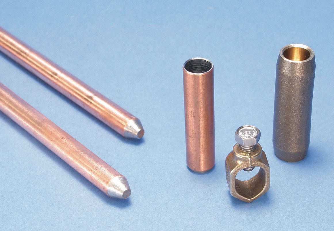 GROUND ROD KIT, ⅝ IN DIAMETER, 4 FT OVERALL L, COPPER BONDED STEEL