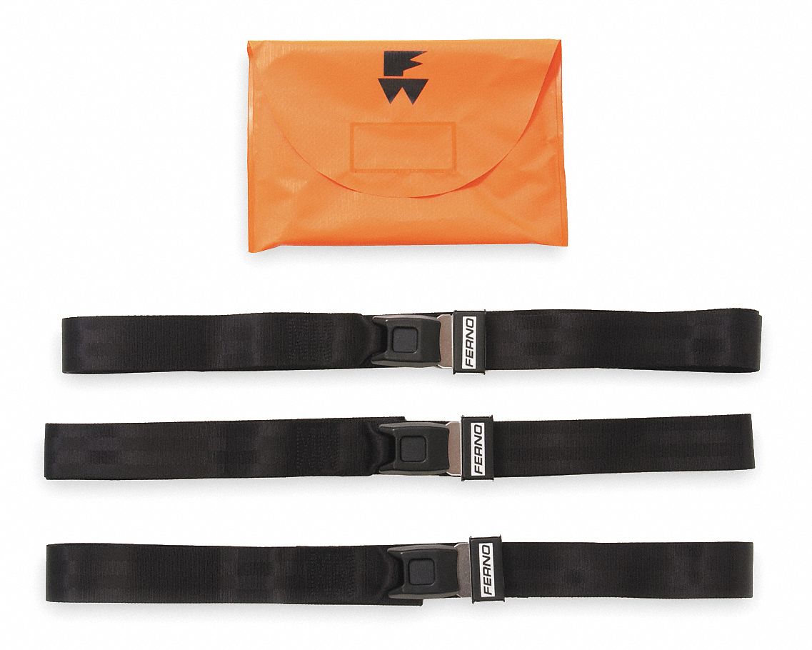 FERNO Stretcher Strap System, Black, 7 ft Length, Nylon/Polyester 