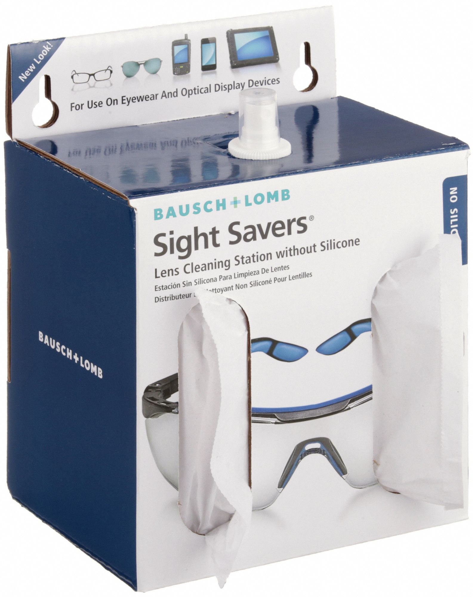 BAUSCH & LOMB Lens Cleaning Station 1,520 Wipe Count, 6 1/2 in (W) x 4