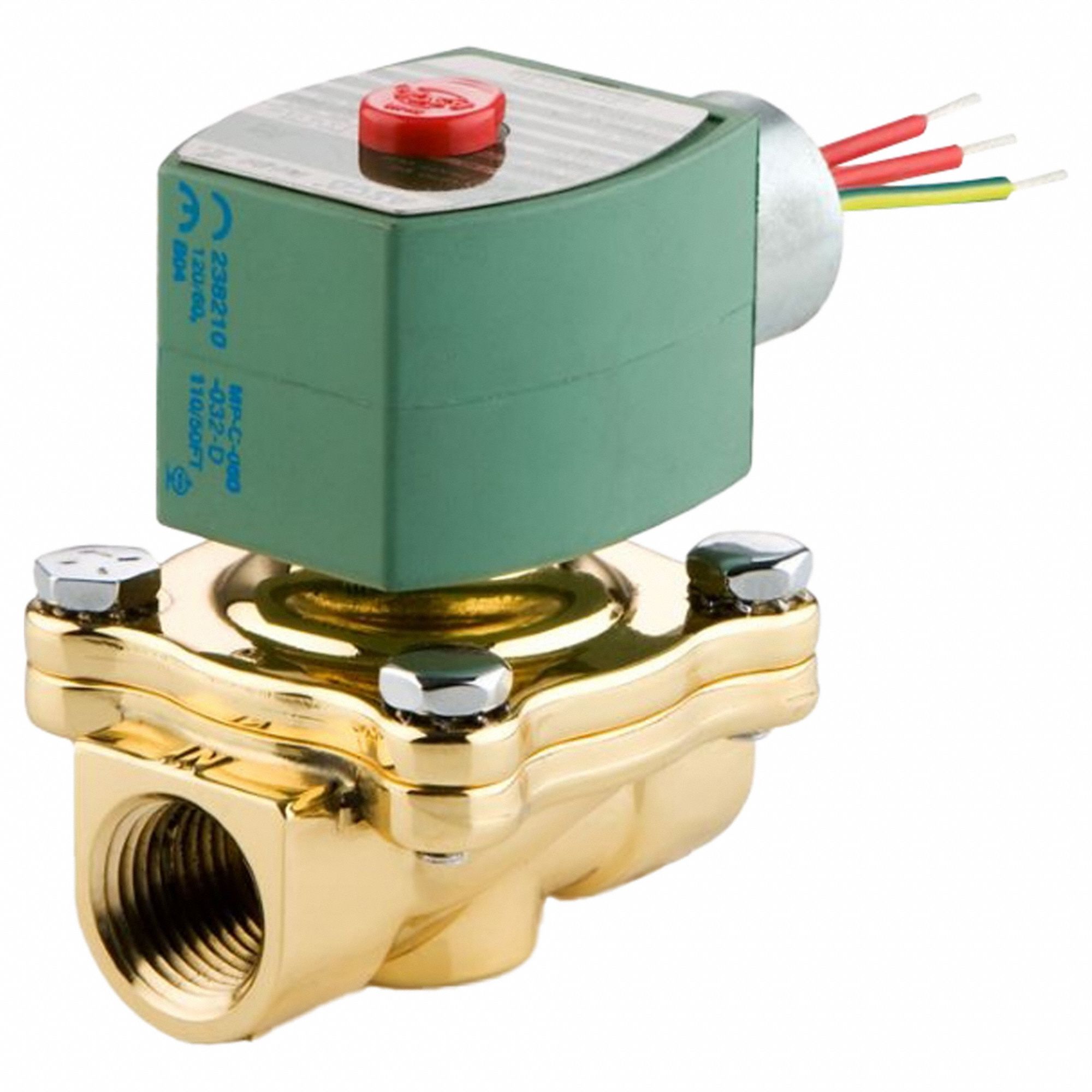 Solenoid Valve: 2-Way, Normally Open, 3/8 in Pipe Size, 24V DC, Watertight, High Flow