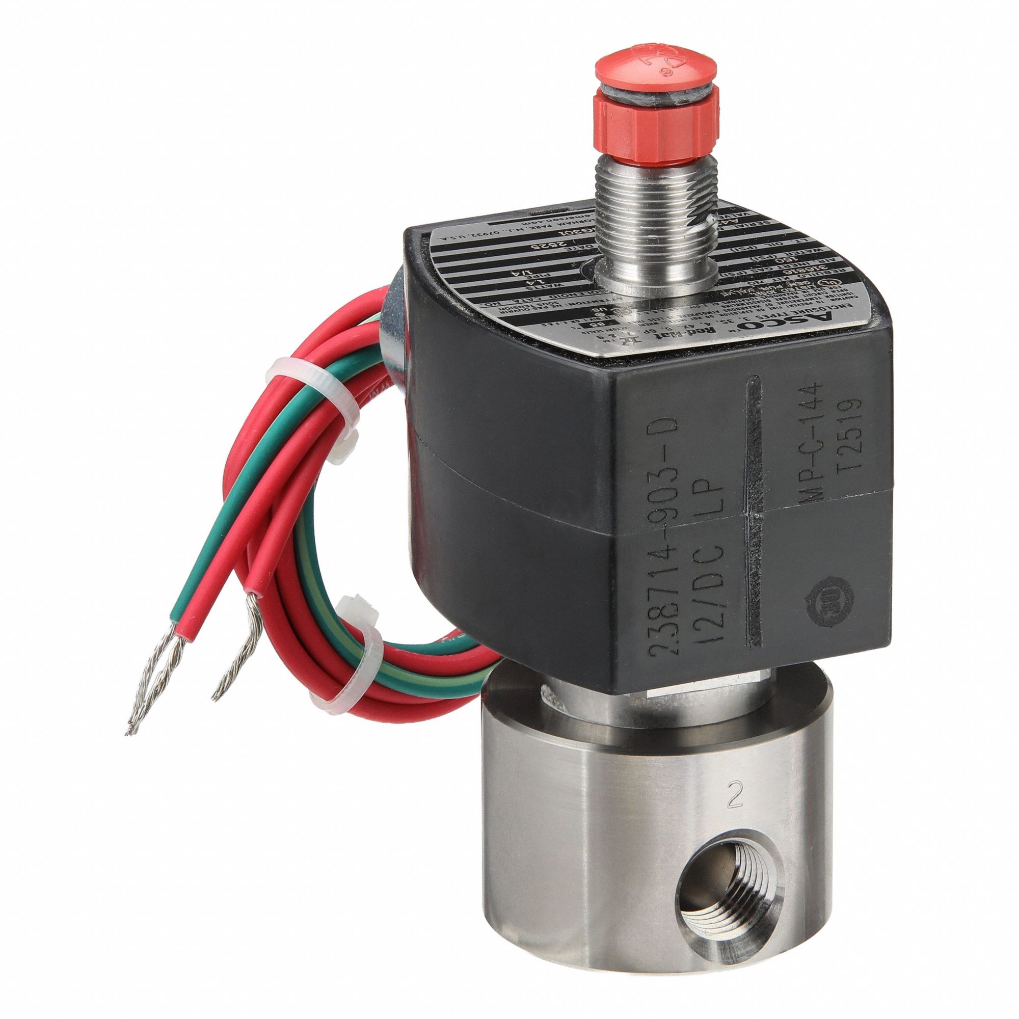 Solenoid Valve: 3-Way, Configurable, 1/4 in Pipe Size, 12V DC, Explosion Proof/Watertight