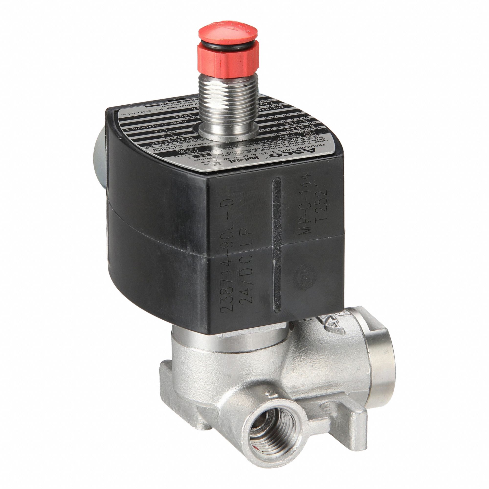 Solenoid Valve: 3-Way, Normally Closed, 1/4 in Pipe Size, 24V DC, Explosion Proof/Watertight