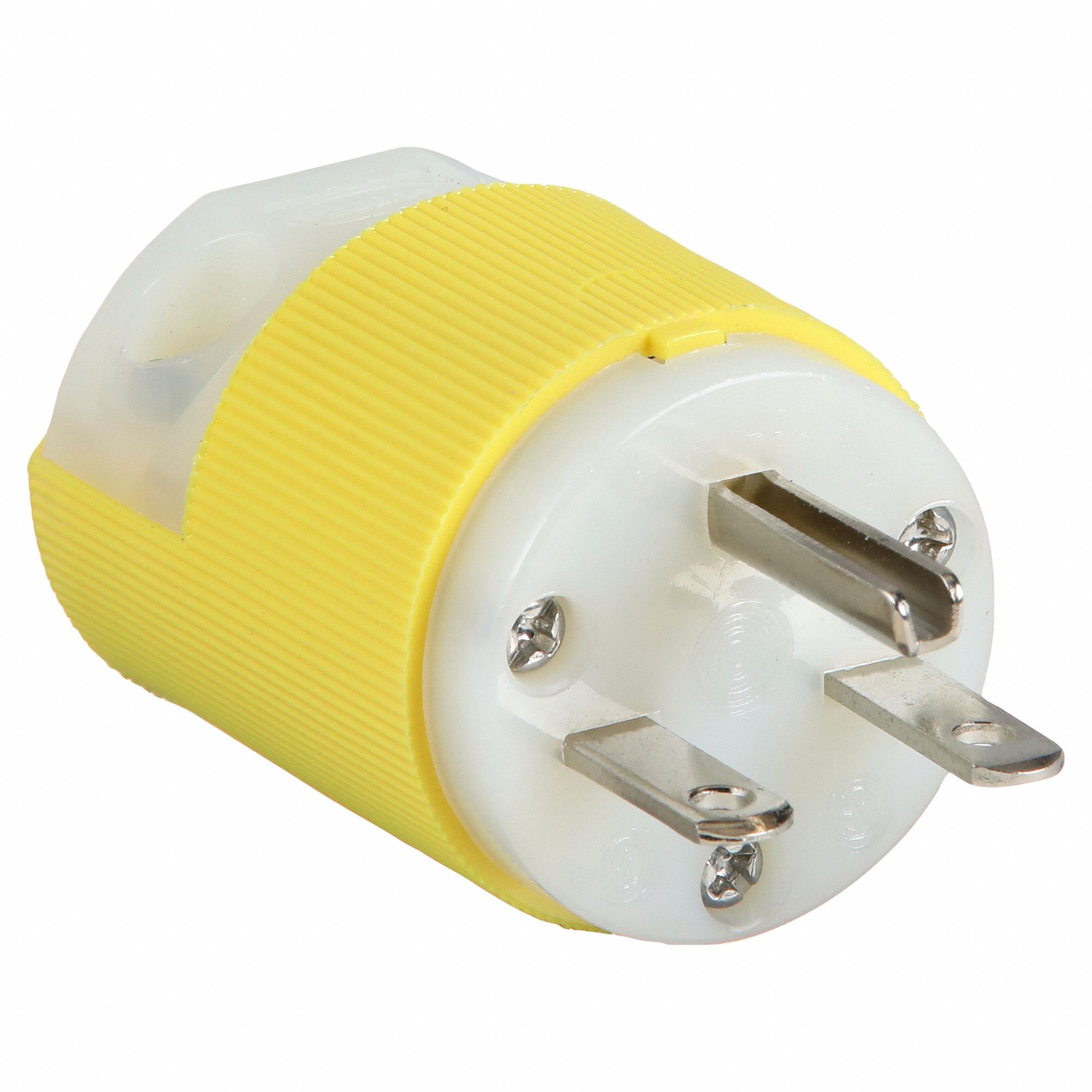 Straight Blade Plug: 6-15P, 15 A, 250V AC, Yellow, 2 Poles