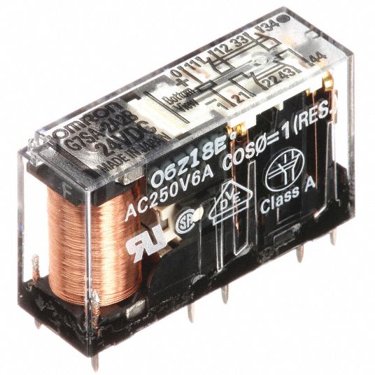 OMRON Force Guided Relay: Socket Mounted, 24V DC, 6 A Rating, 10  Pins/Terminals, DPST-NC/DPST-NO